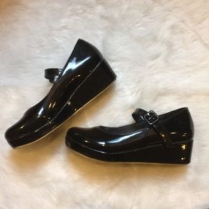 Black Patent Mary Jane Platforms